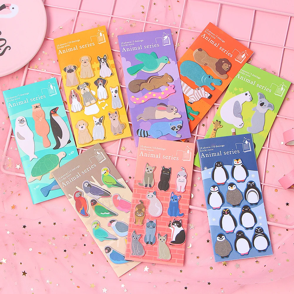 

Kawaii Animal Dog Penguin Memo Pad N Times Sticky Notes Memo Notepad Cute Planner Stickers Bookmark Stationery