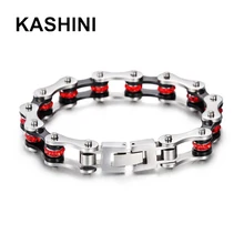 KASRNY, 1 шт., панк, красный, мотоциклетный браслет-цепочка, женский, велосипедный браслет, 316L, нержавеющая сталь, хип-хоп, дружба, ювелирное изделие, подарок