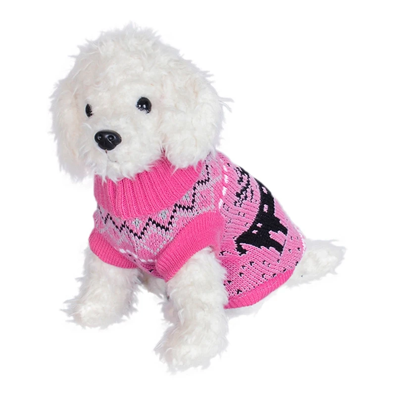 Свитер с лосем для домашних животных, Мягкая вязаная Рождественская Одежда для собак, осенне-зимняя теплая одежда, трикотажный свитер для щенка, свитер, одежда для маленьких собак