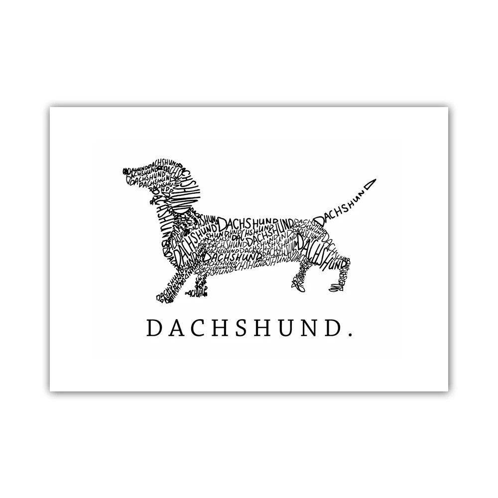 Simple-Style-Canvas-Print-Painting-Poster-Dachshund-Dog-Of-Letters-Modern-Abstract-Animal-Wall-Picture-Unframed (2)