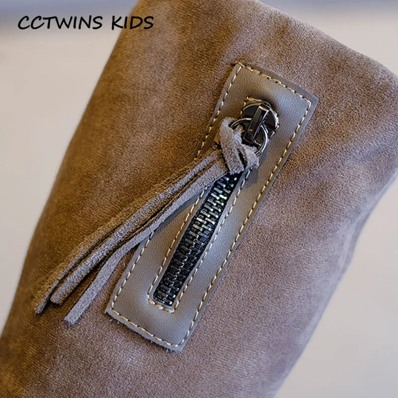 CCTWINS Kids Shoes Winter Girls Fashion Knee High Boots Baby Brand Warm Suede Boots Children Black Shoes Toddler HB053