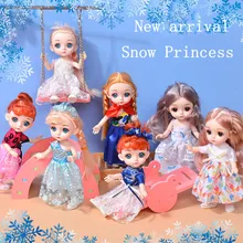 MINI poupée BJD pour enfants, 13 articulations mobiles, yeux bleus, 16cm, jouets, vêtements à la mode, bricolage, poupées pour filles, cadeau, 1/12