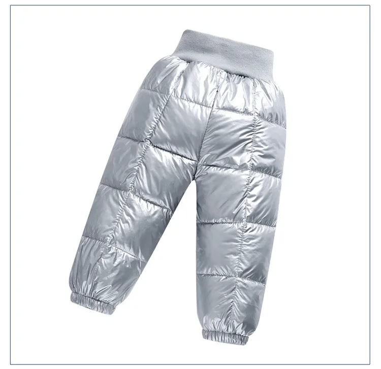 Зимняя пуховая одежда из хлопка для девочек; популярные штаны с тиснением для мальчиков; леггинсы для девочек; теплые брюки; Детские ветрозащитные водонепроницаемые зимние штаны