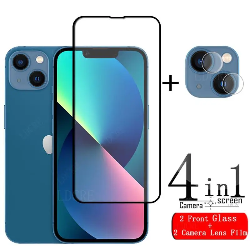 4-In-1 Per Iphone 13 Mini Vetro Per Iphone 13 Mini Protezione Schermo Intero Per Iphone 6 7 8 Plus Se 2020 12 13 Pro Max Mini Vetro