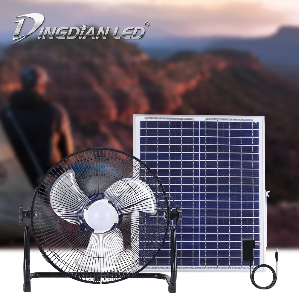Solar Fan Light Solar Charging Mobie Fan DC12V USB Rechargeable Fan 20W Outdoor Mini Fan Battery for Camping Carp Bivvy Fishing