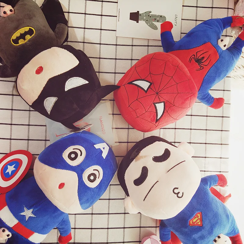 

19 Years Cartoon Animation Turning Crayon Plush Toys Superman Batman Doll Children Large Size Doll