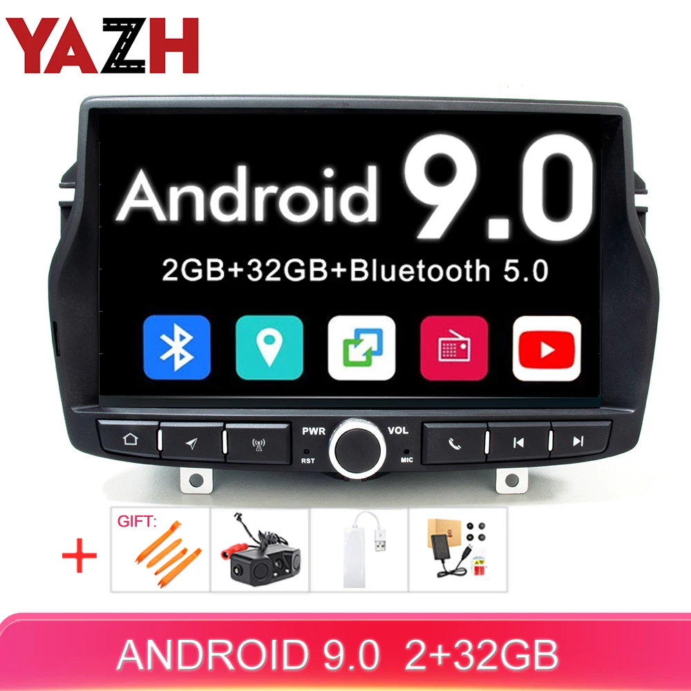 YAZH для Lada Vesta Android 9 0 автомобильный стерео GPS Мультимедиа с 1024*600 HD дисплеем/SWC/OBD