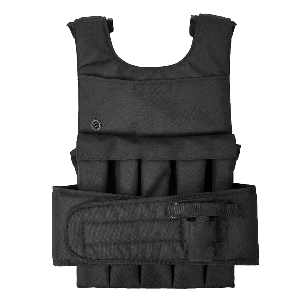 Adjustable Weighted Vest Weight Jacket Exercise Boxing Training Waistcoat Weightloading Vest For Workout Fitness Exercise - Цвет: Черный