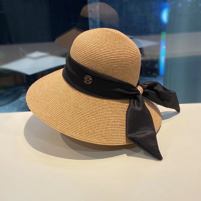 2021 Fashion Summer Woman Sun Hat Big Bow Hats Ladies Foldable