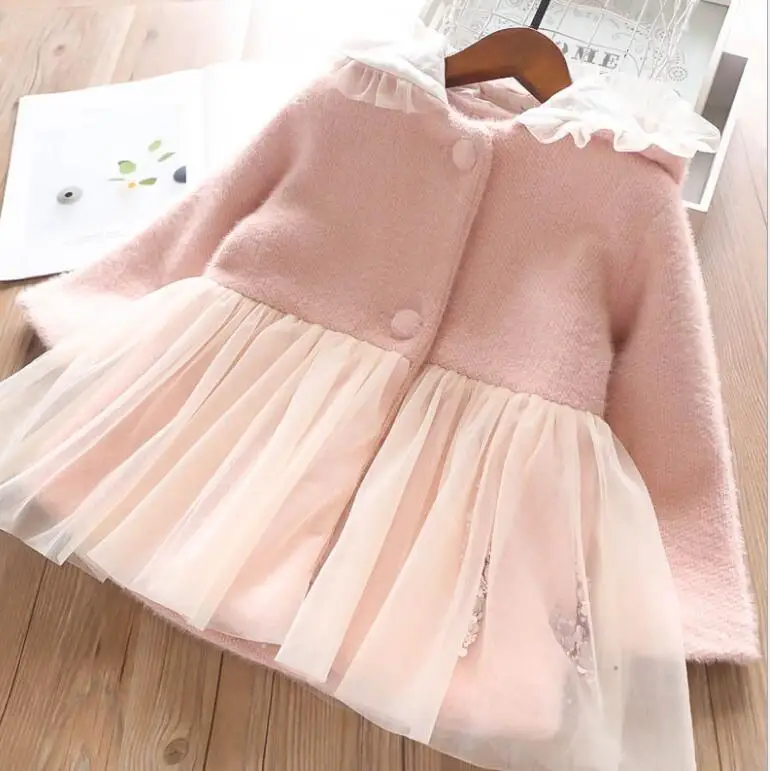 Winter Boutique Hooded Coat For baby Girls, Children Fashion Elegant Outwear Wholesale, 5 pieces/lot