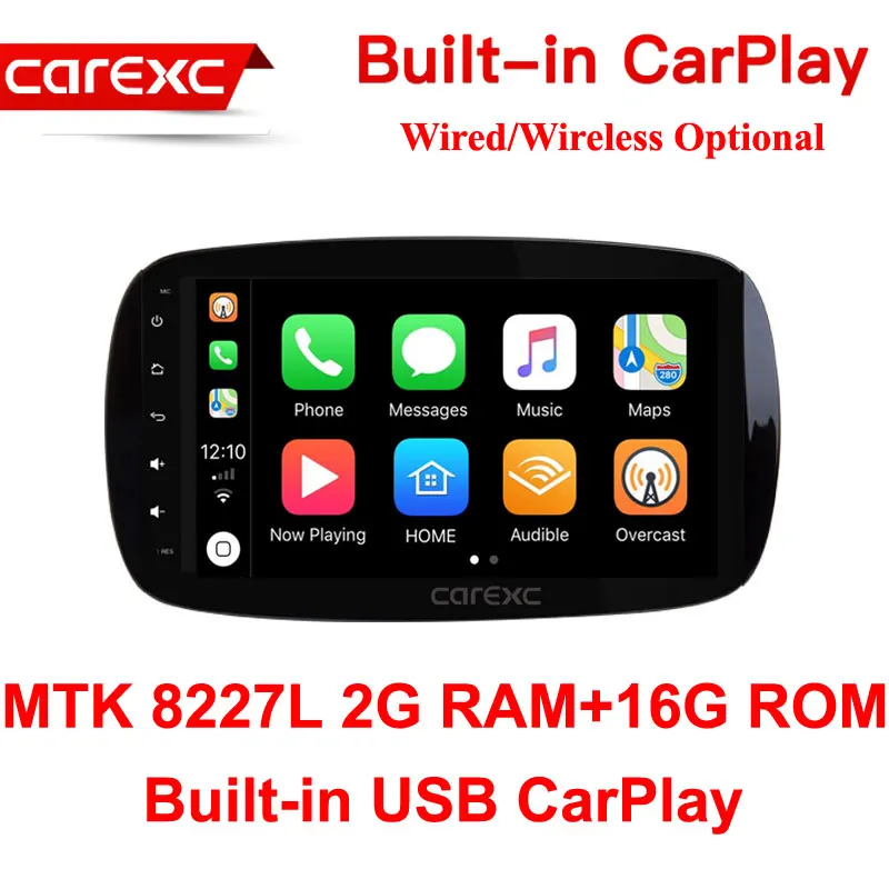 CarExc 9 ''радио CarPlay мультимедийный плеер 1 din Android 9,0 для Mercedes Smart Fortwo Авторадио gps навигация - Цвет: MTK 16G ROM