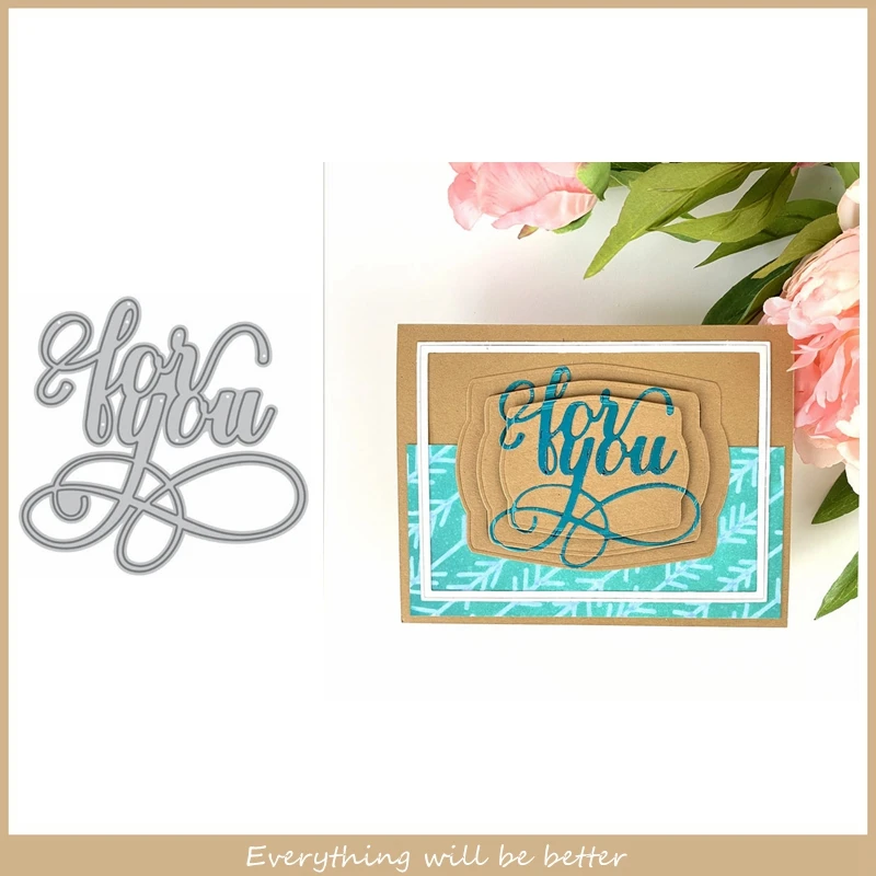 

For You Letter Words Alphabet Sentence Metal Cutting Dies Scrapbook Craft Decorate Cards Embossing Paper New Stencils Die Cut