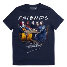 Stephen King Friends/футболка с героями мультфильмов ужасов; летние рубашки с короткими рукавами для Хэллоуина
