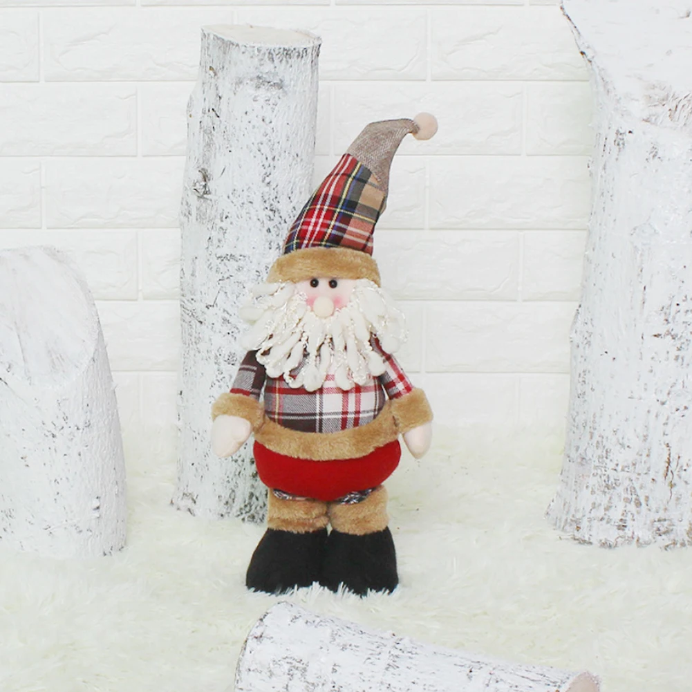 Рождественские куклы с телескопическими ногами Мультфильм Санта Форма Нетканые Детские кухонные принадлежности висячий орнамент Мягкая