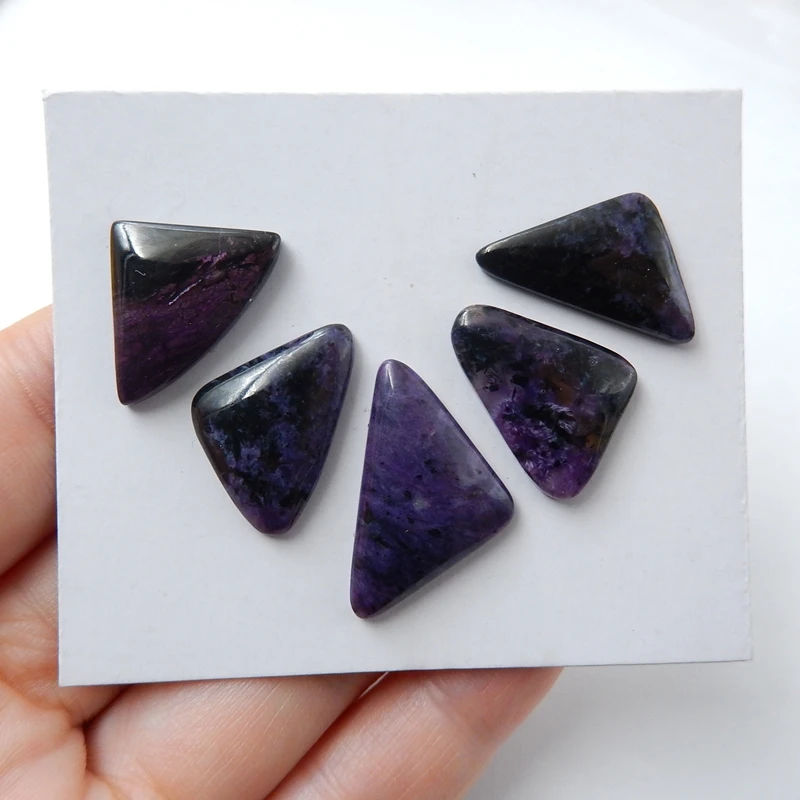 5 шт. натуральный камень Sugilite драгоценный камень треугольный Кабошон Установка 24x14x4 мм 20x14x3 мм 7,2 г