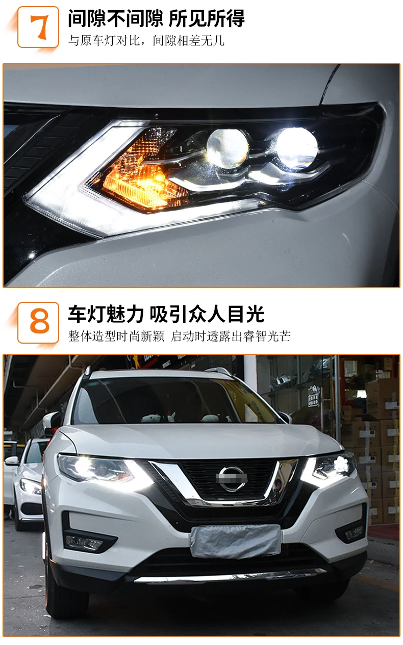 2 шт. светодиодный фары для Nissan X-Trail светодиодный автомобильный фонарь ангельские глазки ксенон HID комплект Противотуманные фары светодиодный дневные ходовые огни