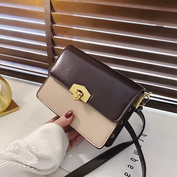 

Fashion Wild Small Square Bag Girl 2020 New Simple Color Matching Daily Shoulder Mobile Phone Bag Casual Diagonal Lock Tide Bags