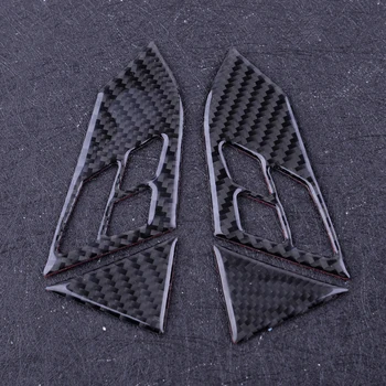 

4pcs Black Carbon Fiber Interior Steering Wheel Switch Button Cover Frame Trim Fit For BMW 5 Series E60 2005-2008 2009 2010