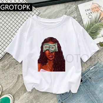 

MAKE MONEY Not Friends T Shirt Women Harajuku Vintage Ullzang T-Shirt Fashion Black Girl Tshirt Rock Top Tees Female