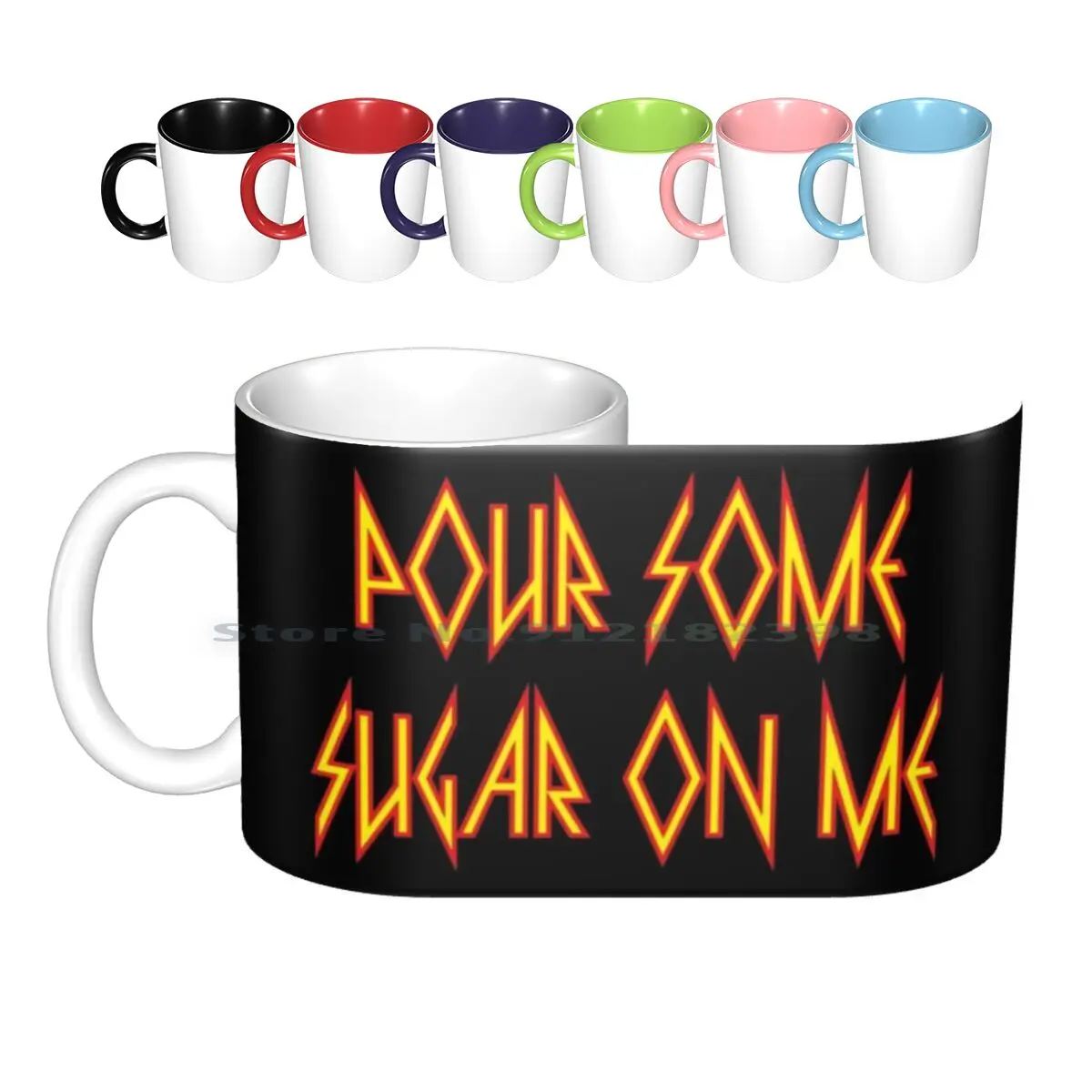 Pour Some Sugar On Me Ceramic Mugs Coffee Cups Milk Tea Mug 80s 80 S Metal Joe Elliott Phill Collen Savage Allen | Дом и сад