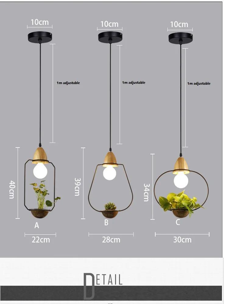 Luminárias de Suspensão Plantio para Ilha Lukloy Planta Pote Pingente Pendurado Led Herb Cozinha Sala Estar Decoração Luz 11 Cheap Luzes de pendentes