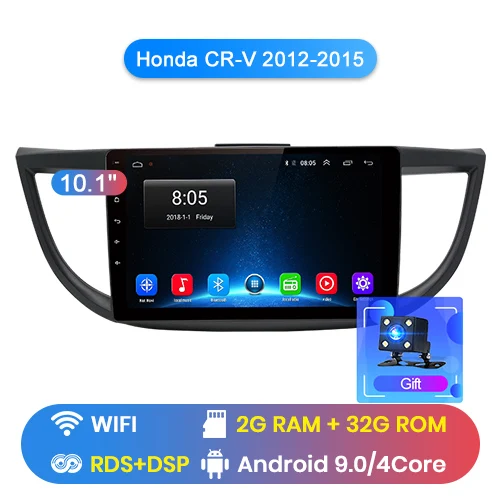 WIFI 2-32GB Junsun V1 2G+ 32G Android 9,0 для Honda CR-V CRV 2012 2013 автомобильный Радио Мультимедиа Видео плеер навигация gps 2 din dvd - Цвет: WIFI 2-32GB