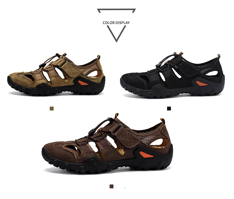 New Roman genuine leather men sandals summer cow leather for beach male shoes mens gladiator sandal Plus size 38-46 (3)