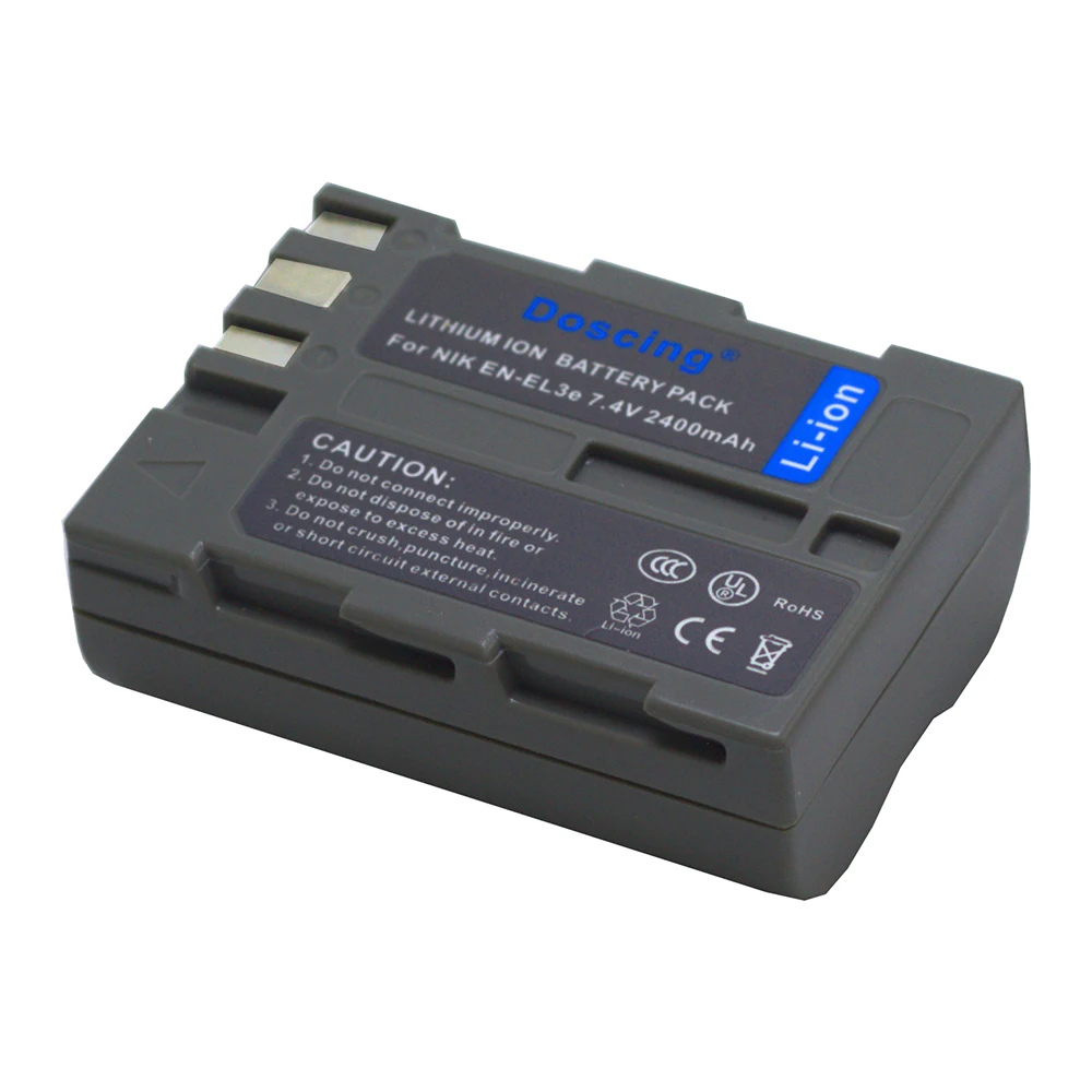 Doscing 2400 мА/ч, EN-EL3e RU EL3e EL3a ENEL3e Замена Батарея для Nikon D300S D300 D100 D200 D700 D70S D80 D90 D50 L15 Камера