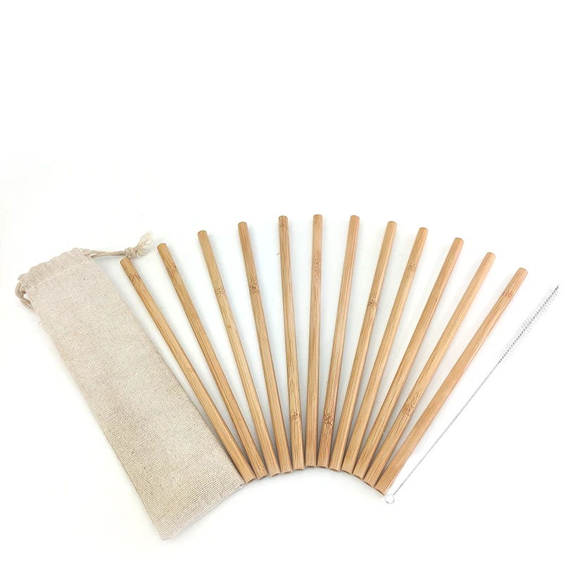 

12pcs/set Bamboo Drinking Straws Reusable Eco-Friendly Party Kitchen for Party /Birthday/Wedding /Bar/Tools/restaurant Tools