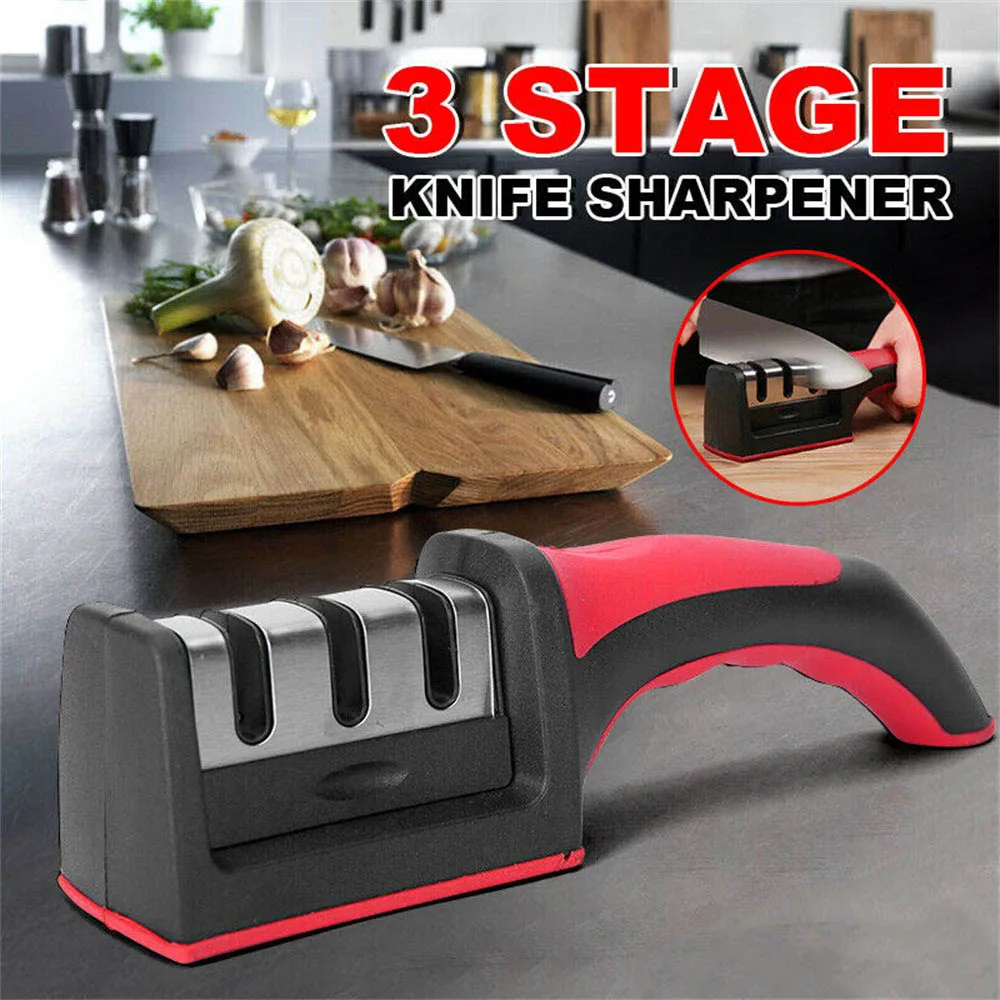 

Professional Knife Sharpener 3 Stage Kitchen Sharpening Stone knives Whetstone Tungsten Diamond Sharpener Tool Kitchen Supplies