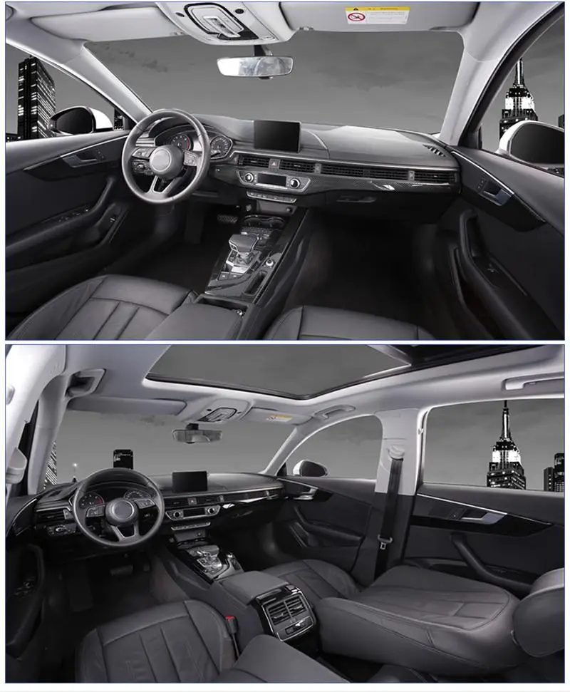 Автомобильный Стайлинг для Audi A4 B9 A5, Центральная панель переключения передач, подставка для рук, крышка стакана воды, наклейки, интерьерные авто аксессуары