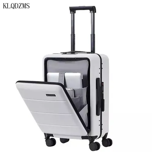 KLQDZMS 20"22"24"26 inch New travel suitcase fashion rolling luggage laptop bag men trolley case women upscale business luggage - Цвет: Aluminum frame