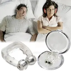 Силиконовый Магнитный футляр с зажимом для носа против храпа, для лечения апноэ и сна, ночное устройство с чехлом