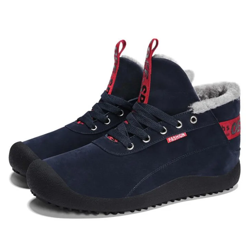 

Winter new non-slip waterproof snow boots men plus velvet plus cotton thickening comfortable tide shoes warm casual men's shoes