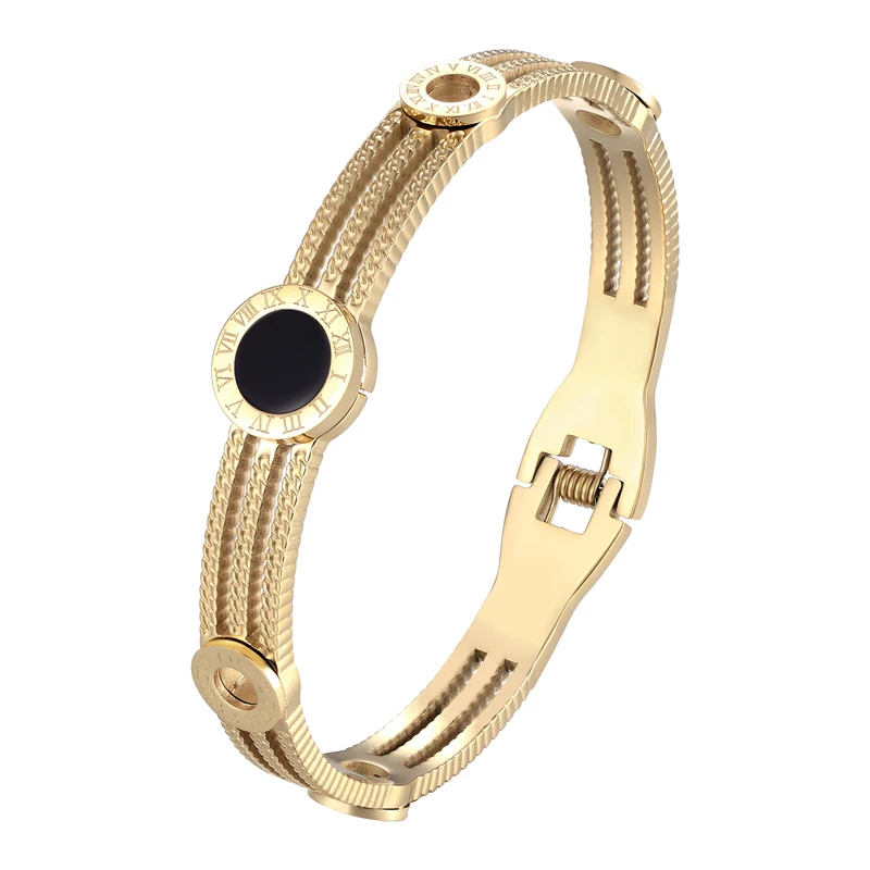 Small Gears 5 Roman Numeral Bracelets & Bangle For women stainless steel Fashion Brand Bangle Jewelry Friends Gift bangle bracelet stainless steel bracelet