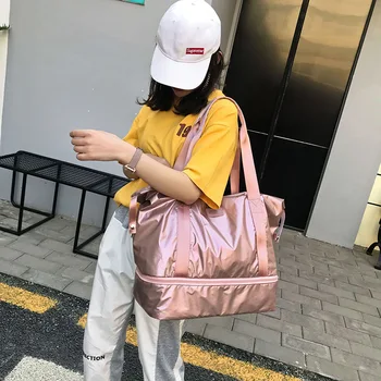 

Travel Bag Hand-held Large Bag Women Outdoor Excursion Travel Trip Luggage Dry Wet Separation Sports Fitness Bag