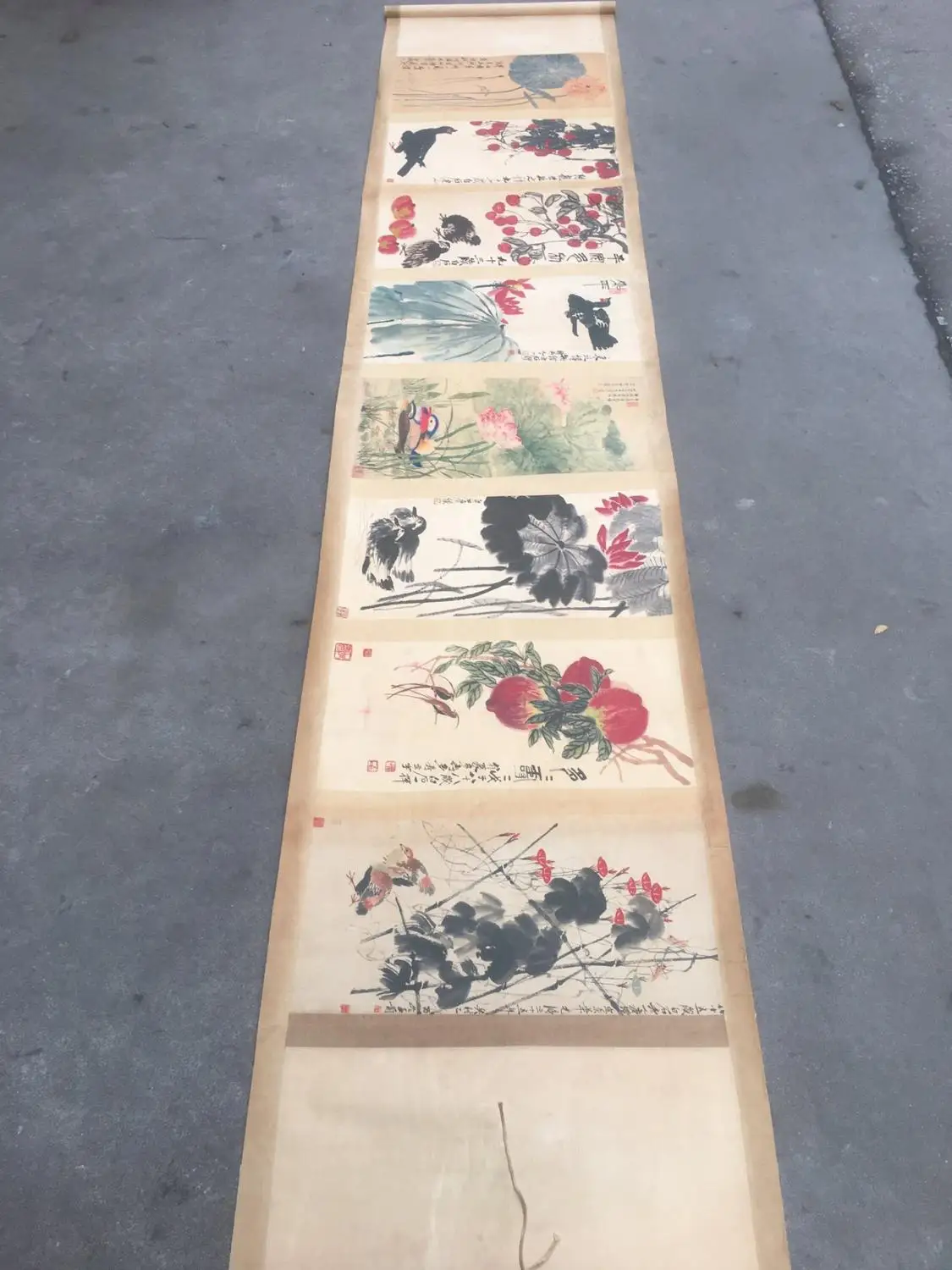 Antique collection of long scroll paintings famous people (Qi Baishi grass insect) | Дом и сад