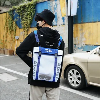

Brand Design Hong Kong-style Retro Canvas Backpack Trend Student Bags Women multi-purpose Diagonal Bag Bag Backpack