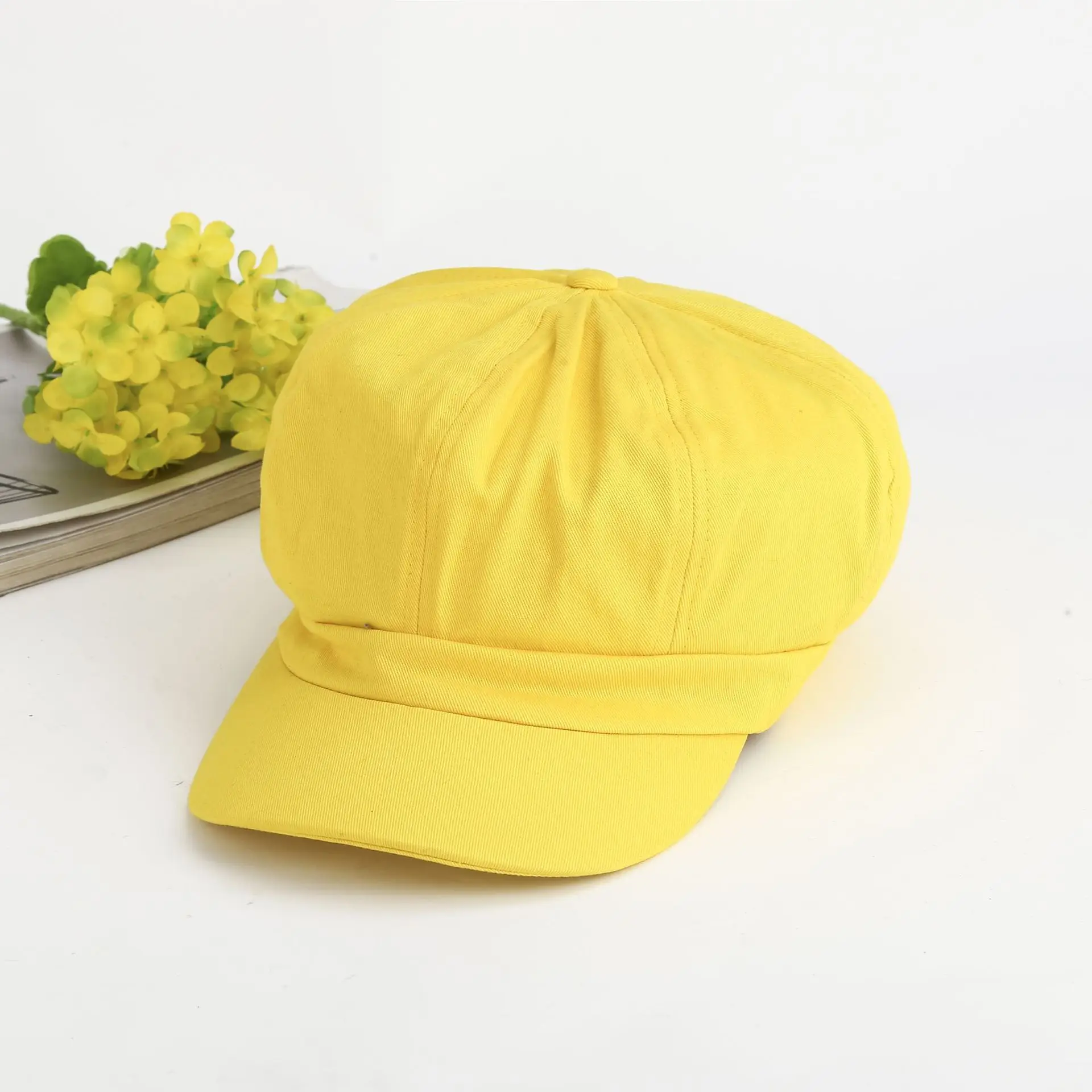 Берет живописца Кепка корейский стиль Европейский Американский стиль Универсальная Мода ретро хлопок дышащий купол восьмиугольная кепка