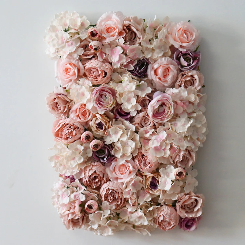 

3D Artificial Flower Wall Party Home Store Photo Decor Flower Wall Mat Silk Rose Flower Panels for Backdrop Wedding Wall Decor