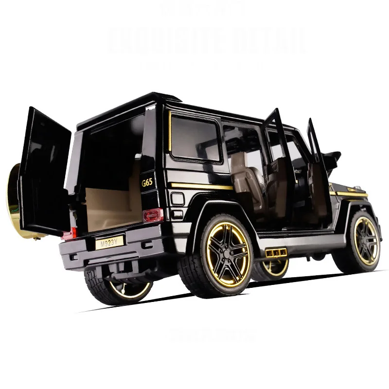 Модель автомобиля из 1:24 сплава Big G G65, модифицированная модель внедорожника, модель внедорожника, игрушки для моделирования, звук и светильник, модель двери