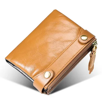 

2020 new color-contrasting wallet leather foreign trade coin purse first layer cowhide wallet