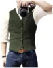 Men's Casual Classic Suit Vest V Neck Herringbone Tweed Slim Fit Business Waistcoat For Wedding 1