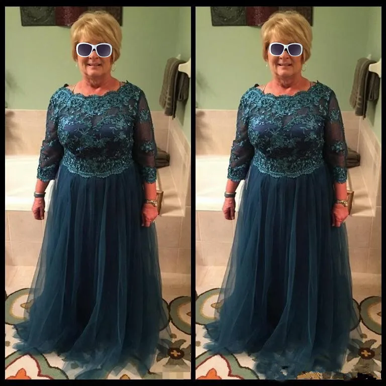 

Hunter Green Mother of the Bride Dresses Long Sleeves Scoop A Line Plus Size Evening Party Dresses Groom Formal Wear Weddings