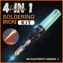 

Portable Burner Blow Iron Pen 4 In 1 Portable Soldering Iron Kit Welding Tool Soldering Pen Gas Blow Mini Welding Iron Cordless
