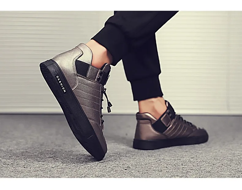 M- Autumn and winter new in the round head trend fashion outdoor sports shoes casual wild comfortable wear lace up men's shoes