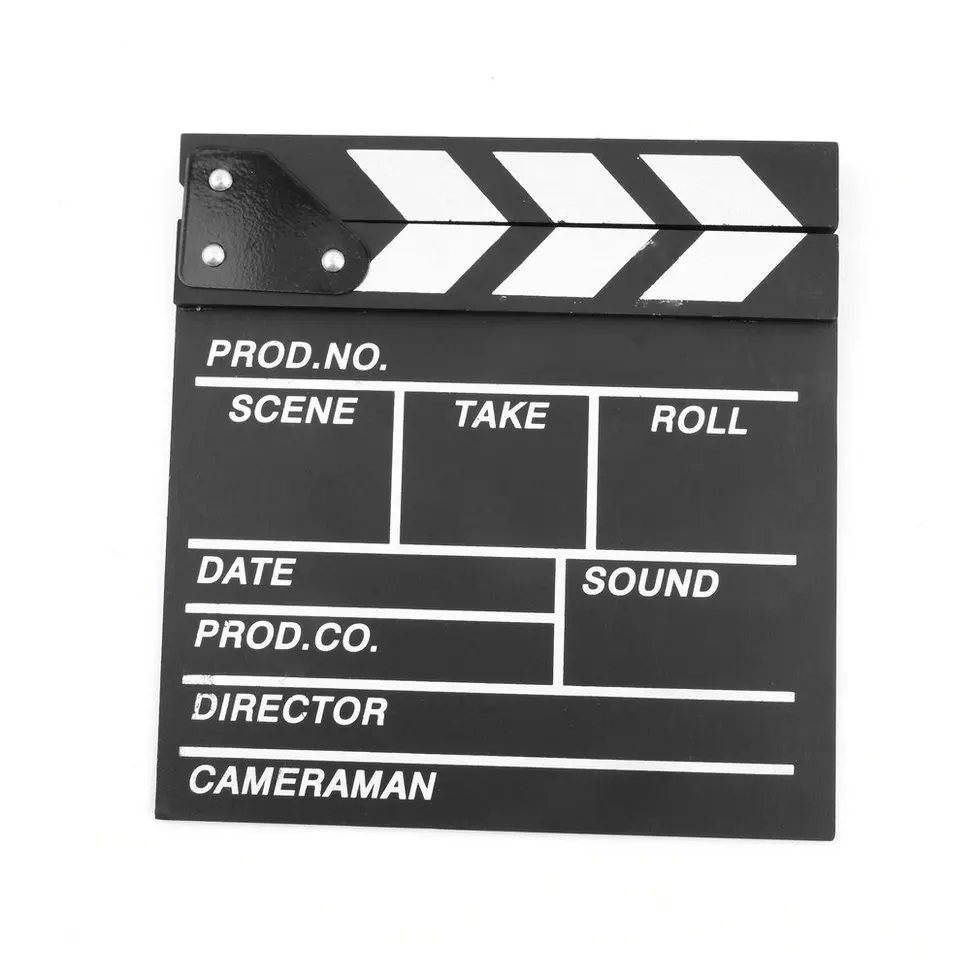 Wood Director Video Scene Clapperboard TV Movie Clapper Board 20x20x1.5cm Film Slate Cut Prop high performance