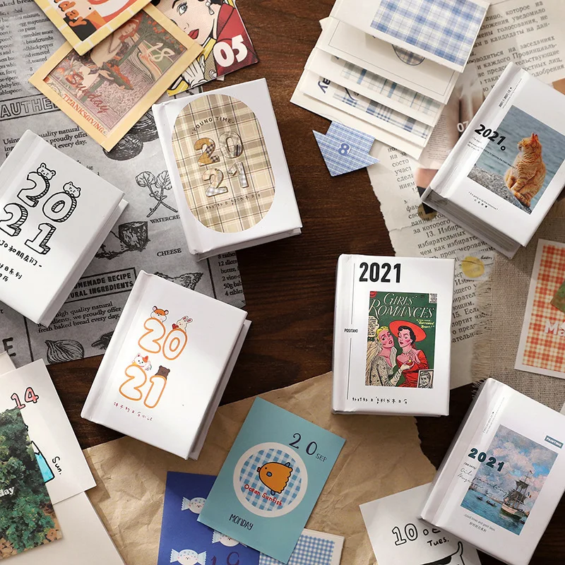 

377PCS 2021 Calendar Theme Pad 365 Days Mini Thick Memo Book Gift 51mm*74mm