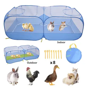 

Foldable Pet Playpen Rabbit Exercise Cage Outdoor Mesh Shade Cover Portable Dog Tent Garden Duck Fence Kennel Cat Nest