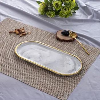 

Innovative Ceramic Plate Marble Cake Storage Tray Jewelry Tray Rings Earrings Bracelets Necklaces Organizer Photography Props